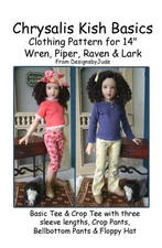 Basics Doll Clothes Sewing Pattern 14" Kish Wren, Raven, Piper & Lark