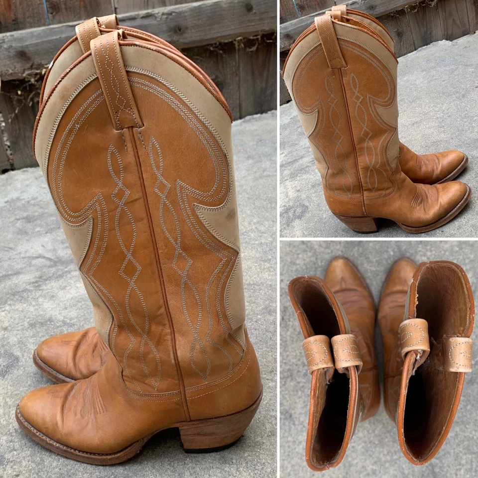 Vintage Dan Post Boots 5 C Made In Spain Ladies Womens Western Cowboy Cowgirl - Image 4 of 4