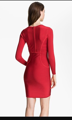 TED BAKER Red Knit ASPIN Long Sleeve Celebrity Bodycon Dress ~ Sz 1= US 4  NWOT | eBay