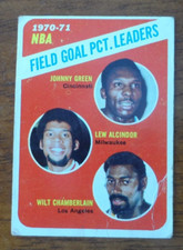 1971-72 TOPPS BASKETBALL #140 NBA FG LEADERS ALCINDOR, CHAMBERLAIN VG CR B-92