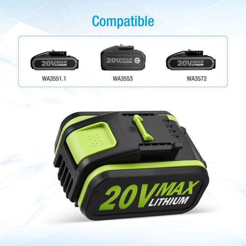 20V 4000mAh/4,0Ah Ersatzakku für Worx 20V WA3551, WA3551.1 WA355... - Afbeelding 3 van 7