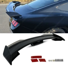 For 2024 2025 Ford Mustang Rear Spoiler Wicker Bill Trunk Wing Set Glossy Black