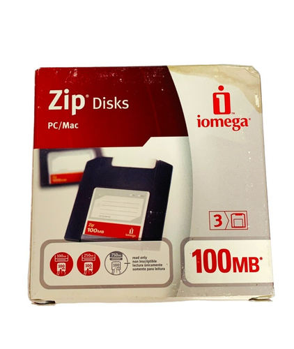 iOMEGA Zip 100MB Disks (Pack of 3) for PC/Mac, Durable, Portable ...