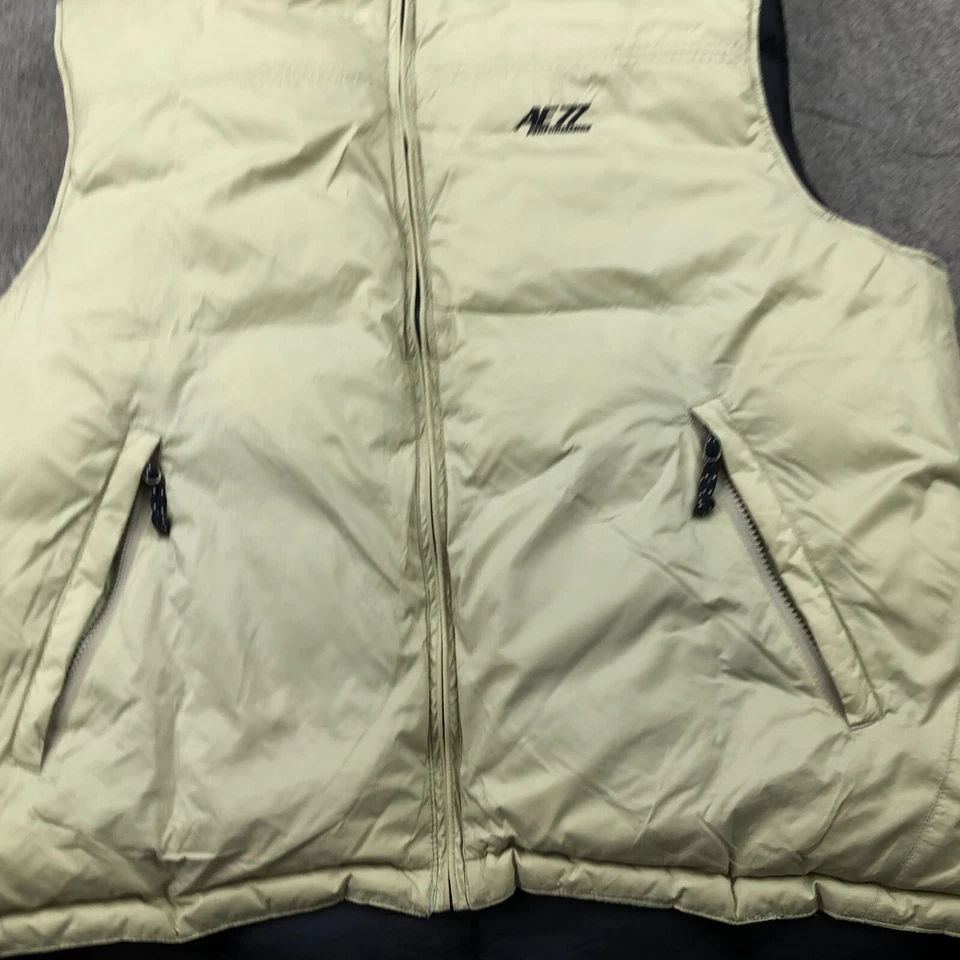 Chaleco DE COLECCIÓN American Eagle Hombres Medio Beige Negro Reversible Rendimiento Plumón* Foto 4 de 4