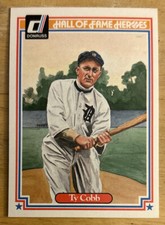 1983 Donruss Hall Fame Heroes Ty Cobb Baseball Card #1 Tigers O/C