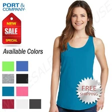Port & Company Womens Tank Top Core Cotton Scalloped hem LPC54TT