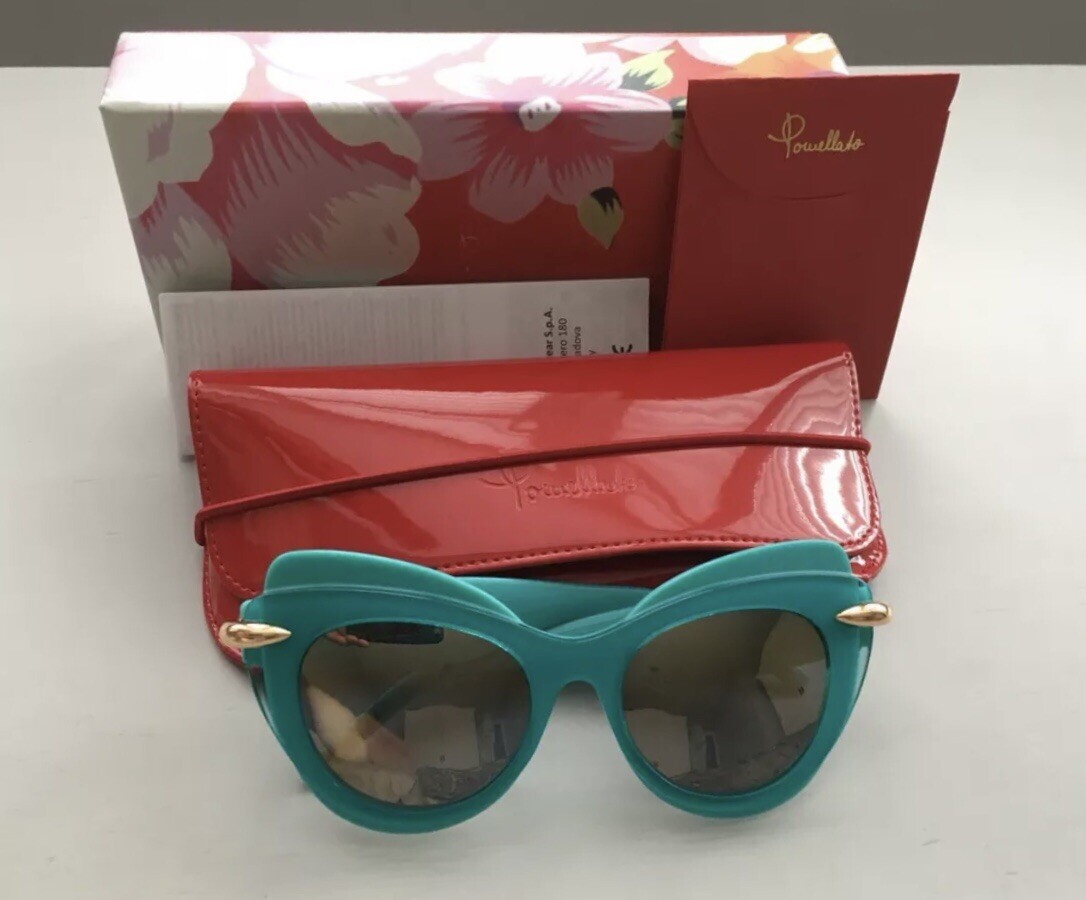 POMELLATO Italian Cat Eye Turquoise & Gold Mirrored  display picture 3