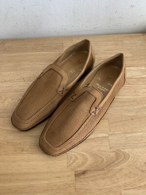 Bruno Magli Tan Leather Suede Loafers Men display picture 1