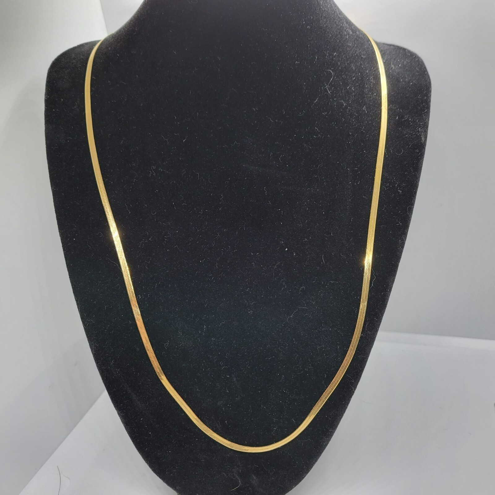 VTG 14K Gold Very Fine Herringbone Chain 22" Necklace marked ITALY eBay