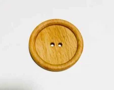 Dill Buttons Brown Large 2-Hole Flat Wood Button 45mm / 1 3/4"