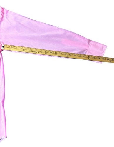 VTG H BAR C Long Tail California Ranchwear Pink Pearl Snap Shirt 16/33 USA - Picture 8 of 8