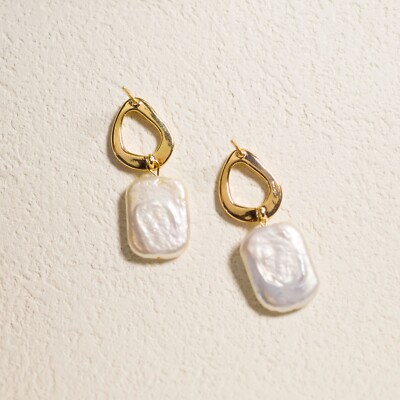 Natural Radiant Baroque Freshwater Pearl Earrings | Luxurious Elegance