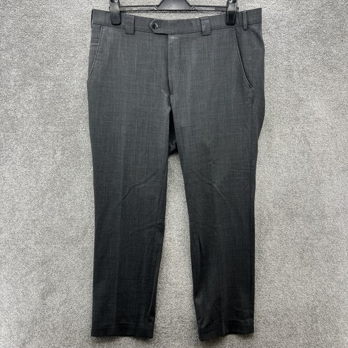 Meyer Trousers Mens W 38" L 32" Grey Roma Tapered Leg Smart Dress Pant