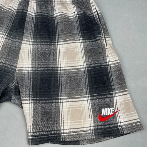 Nike x Supreme Plaid Sweatshorts FW18 Men M Black White Premium Soft Streetwear - Picture 4 of 12