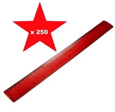 250 x Bendy Flexible Rulers 30 cm / 12" Shatterproof Red Ruler Metric Imperial