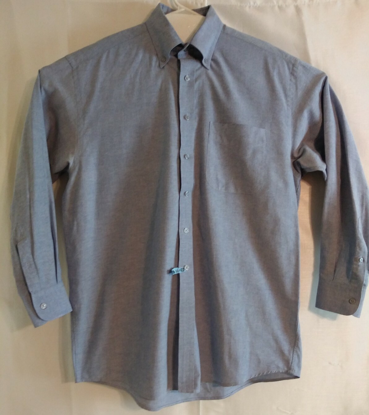 Camicia elegante Savile Fila uomo taglia 18 36 blu manica lunga abbottonata