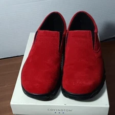 Covington Safari Red Suede Slip On Comfort Clogs. Size 6½M