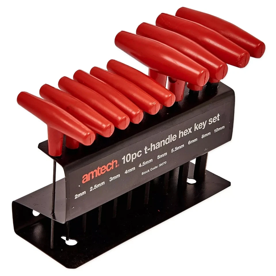 10Pc Hex Key Metric 2-10mm T Handle Allen Key Wrench T Bar Set Heavy Duty - Image 2 of 4