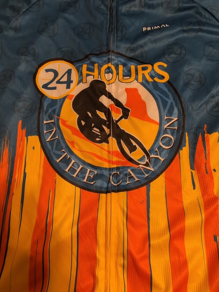 Mens L Cycling Jersey24 Hours Canyon Zip Shirt Bicycle