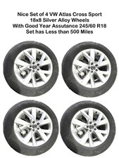 OEM Set 4 Alloy Wheel 18x8 and Tires For 2020-2023 Volkswagen Atlas Cross Sport