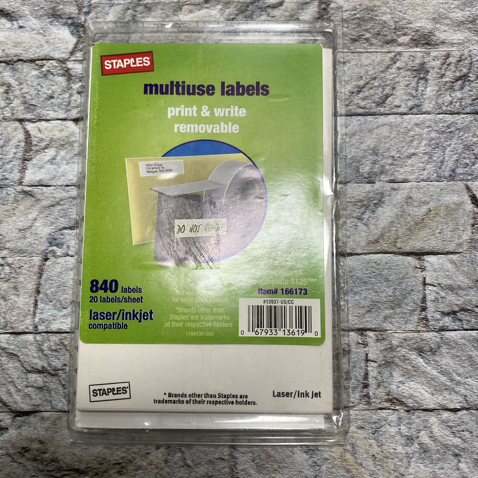 Staples Print Write Removable Labels 1/2 X 1.75 840 5125 for sale online