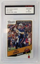 Mac Jones 2021 Panini Classics RC #156 1st Graded 10 GEM Mint Patriots