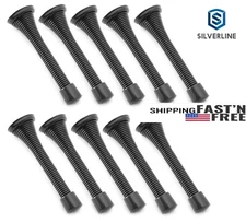 10 Pack  Black Door Spring Stopper with Bumper Rubber Tip Stopper