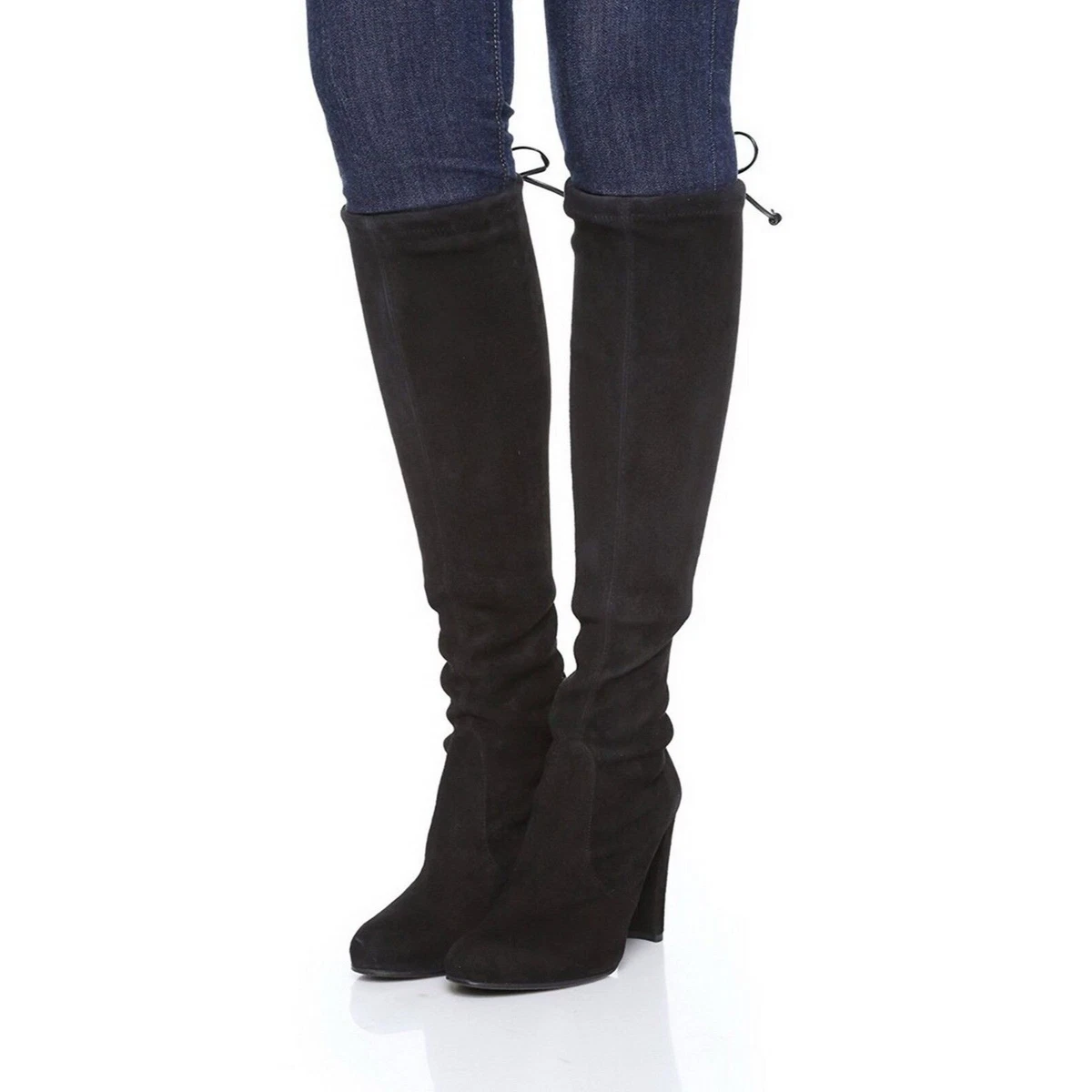 Stuart Weitzman Keenland Knee High Boot Shoe Black Suede Size 8.5