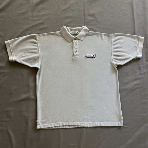 Vintage Trek Racing Team Polo Shirt Mens Large Gray Cycling Bike 90s