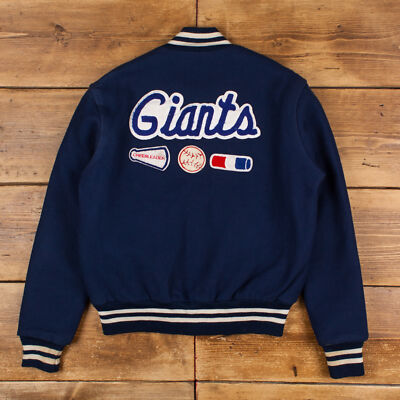 Vintage Holloway Varsity Jacket S 80s Bomber Wool USA Made Blue Snap