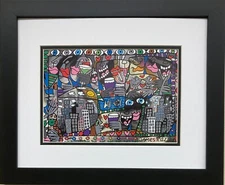 James Rizzi's "So Happy Together" CUSTOM FRAMED Pop Art New