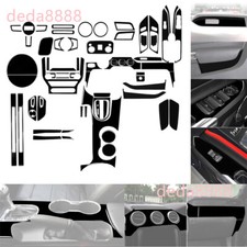 72pcs Piano Black Interior Full Set Decorative Trim Kit For Ford Mustang 2015-23