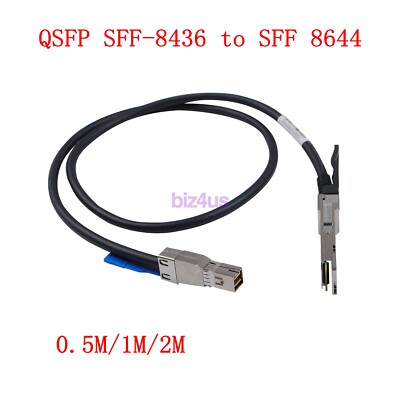 External SAS Cable QSFP SFF-8436 to SFF-8644 Hybrid HD Mini SAS Cable 0.5/1/2M 