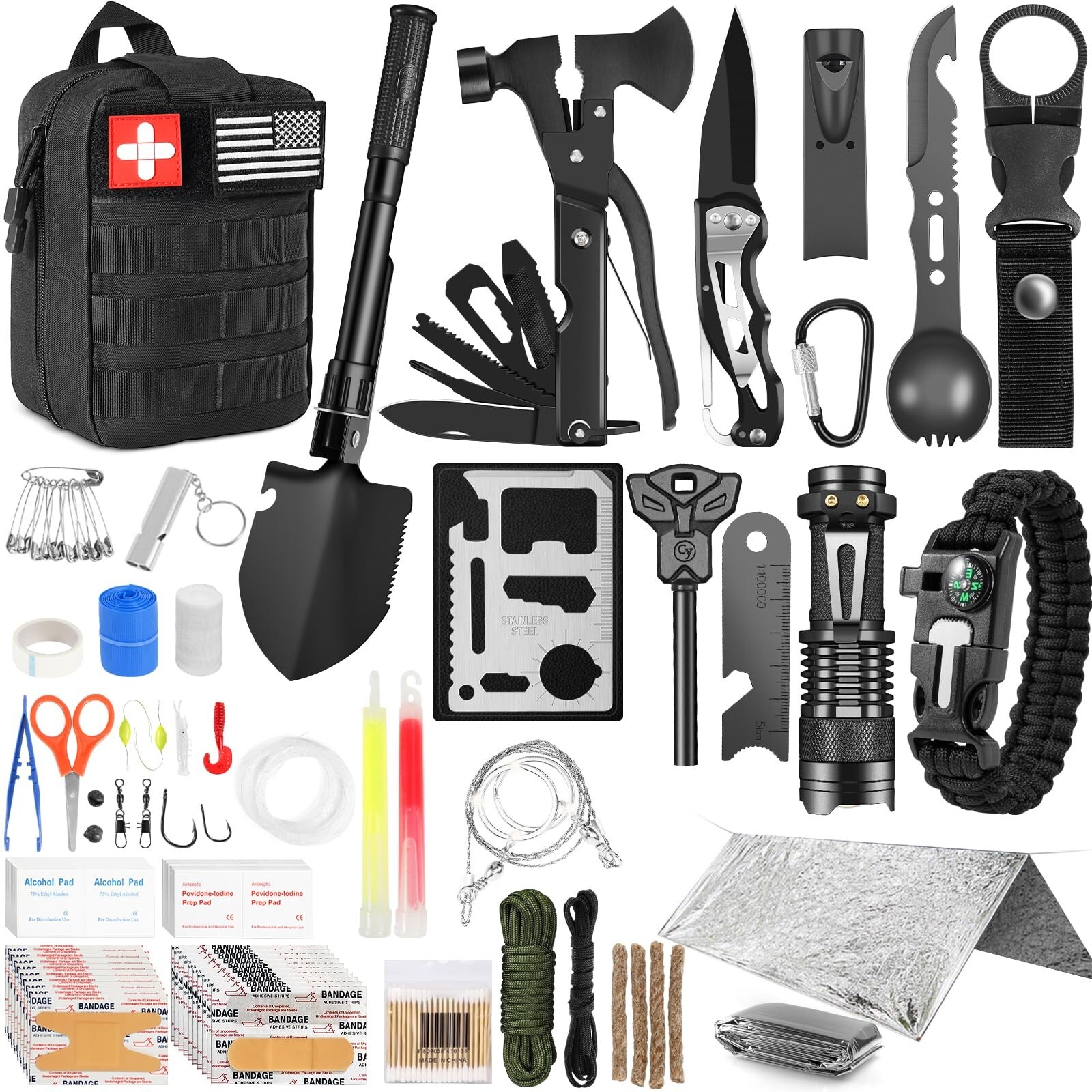 Survival Kits, 149Pcs Survival Gear First Aid Kit IFAK with Molle System Esse...