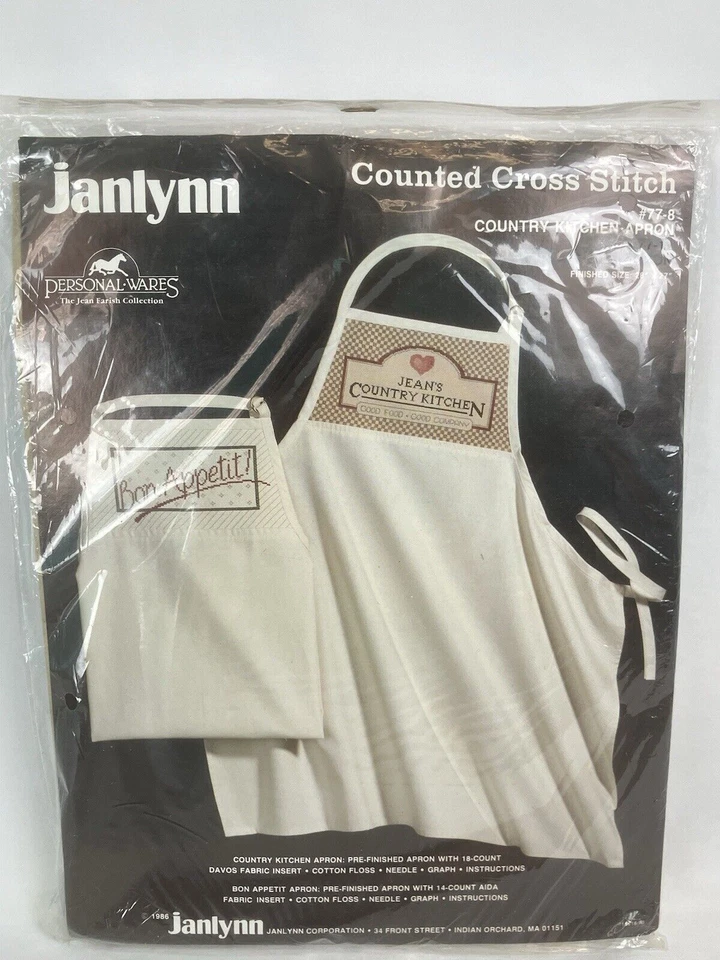 Janlynn страны кухни фартук счетным крестом набор #77-8 28 «x 27» 1986 новый - Изображение 2 из 4