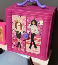 Vintage 1997 Barbie Pink Purple Plastic Doll Carrying wardrobe case