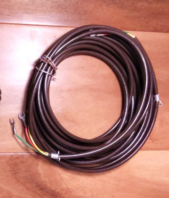 Brown Spade Tip Line Cord  Extra Long 3 conductor USA Made