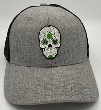 BRANDED BILLS Luck Skull Hat Cap Snapback Gray Black NICE Fast Free Shipping!