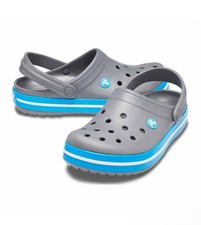 NEW Crocs Crocband Clog Men 8 Women 10 Unisex Charcoal/Ocean Blue Gray