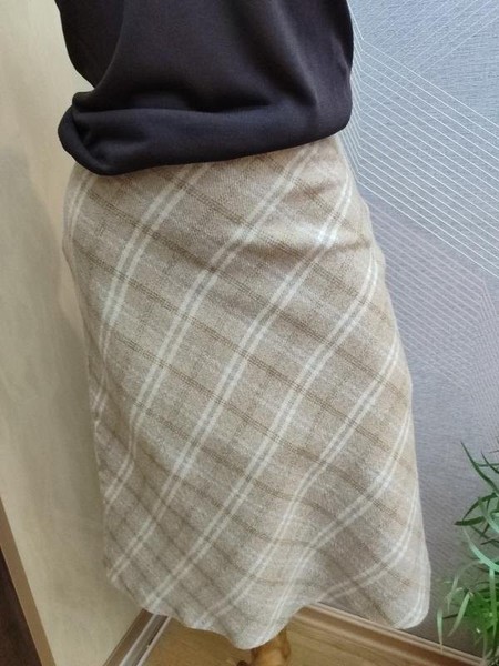 Women Caractère Skirt Beige Wool 36