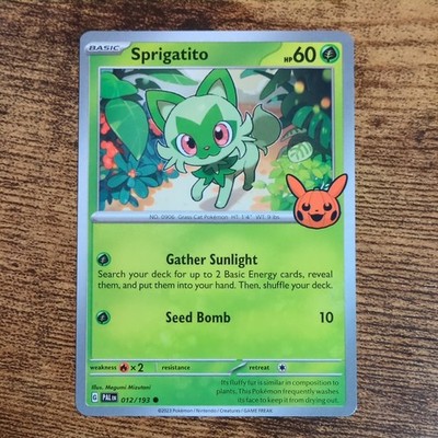 Pokemon Felori / Sprigatito Trick or Trade 2024 PAL 012/193 Promo English NM