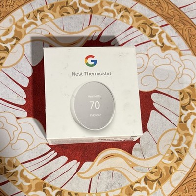 Google Nest Thermostat Programmable Smart Wi-Fi App Control White with Box