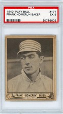 1940 Play Ball Frank Homerun Baker #177 PSA 5