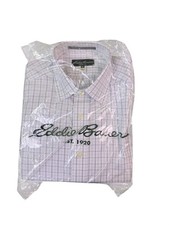 Eddie Bauer Mens White Cotton Long Sleeve Wrinkle Resistant Slim Fit Shirt Sz S
