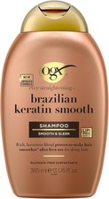 OGX Brazilian Keratin Smooth Shampoo 385ml Sulfate Free Coconut Oil Shine 14.60 per litre