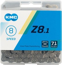 KMC Z8.1 Chain - 6 7 8-Speed 116 Links Silver/Gray