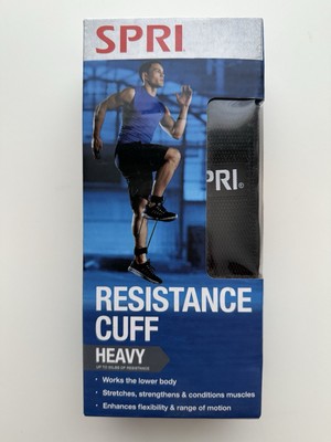 SPRI Resistance Cuff Black Heavy Up to 50lbs of Resistance Exercise Guide