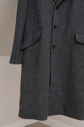 Aspesi Men's Grey Wool Solid Heavy Over Coat Size XL Made in Italy image 5