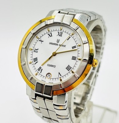 Vintage Universal Geneve Date 18KGP/Stainless Steel Quartz Ladies Watch 125639