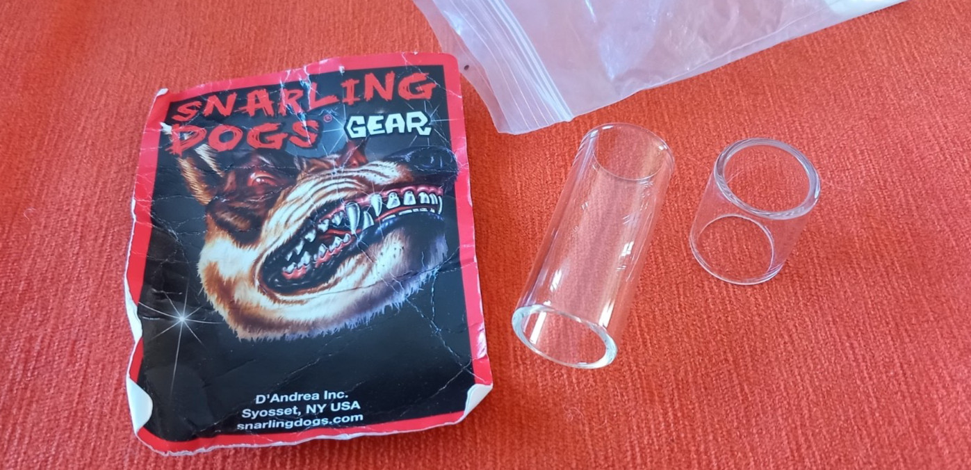 2x Glass slide SNARLING DOGS guitare Bottleneck verre